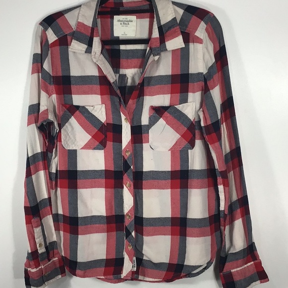 Abercrombie & Fitch | Women’s Striped Flannel Shirt~L - Picture 2 of 7